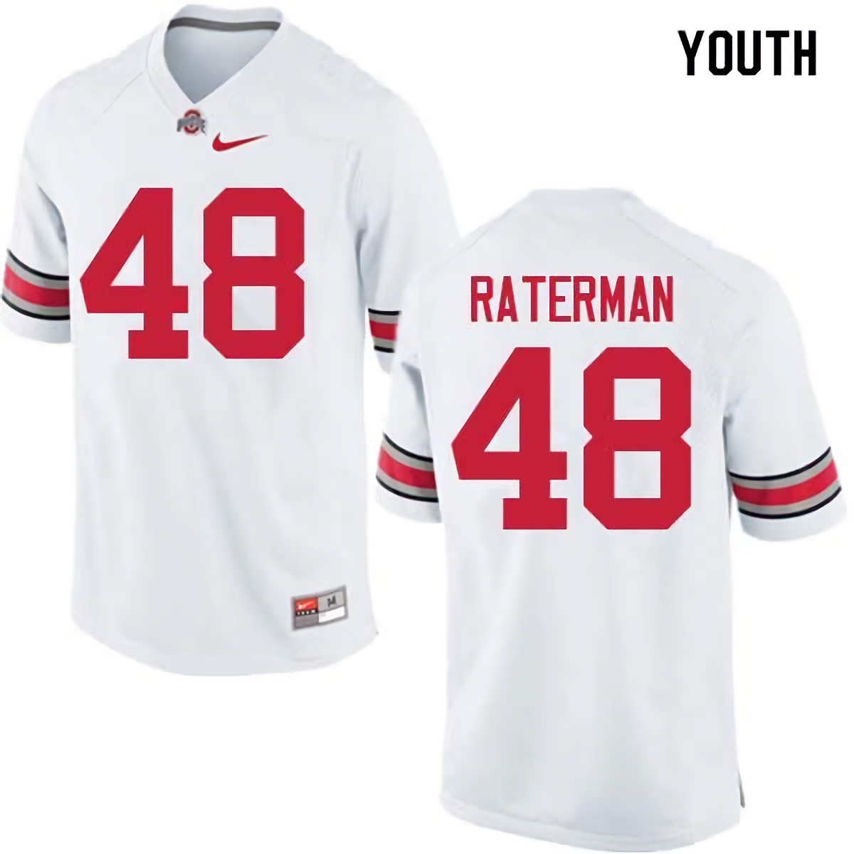 Clay Raterman Ohio State Buckeyes Youth NCAA #48 Nike White College Stitched Football Jersey WXD5456UN